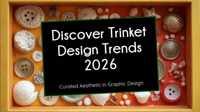 Curated small object display representing the Trinket Design graphic design trend